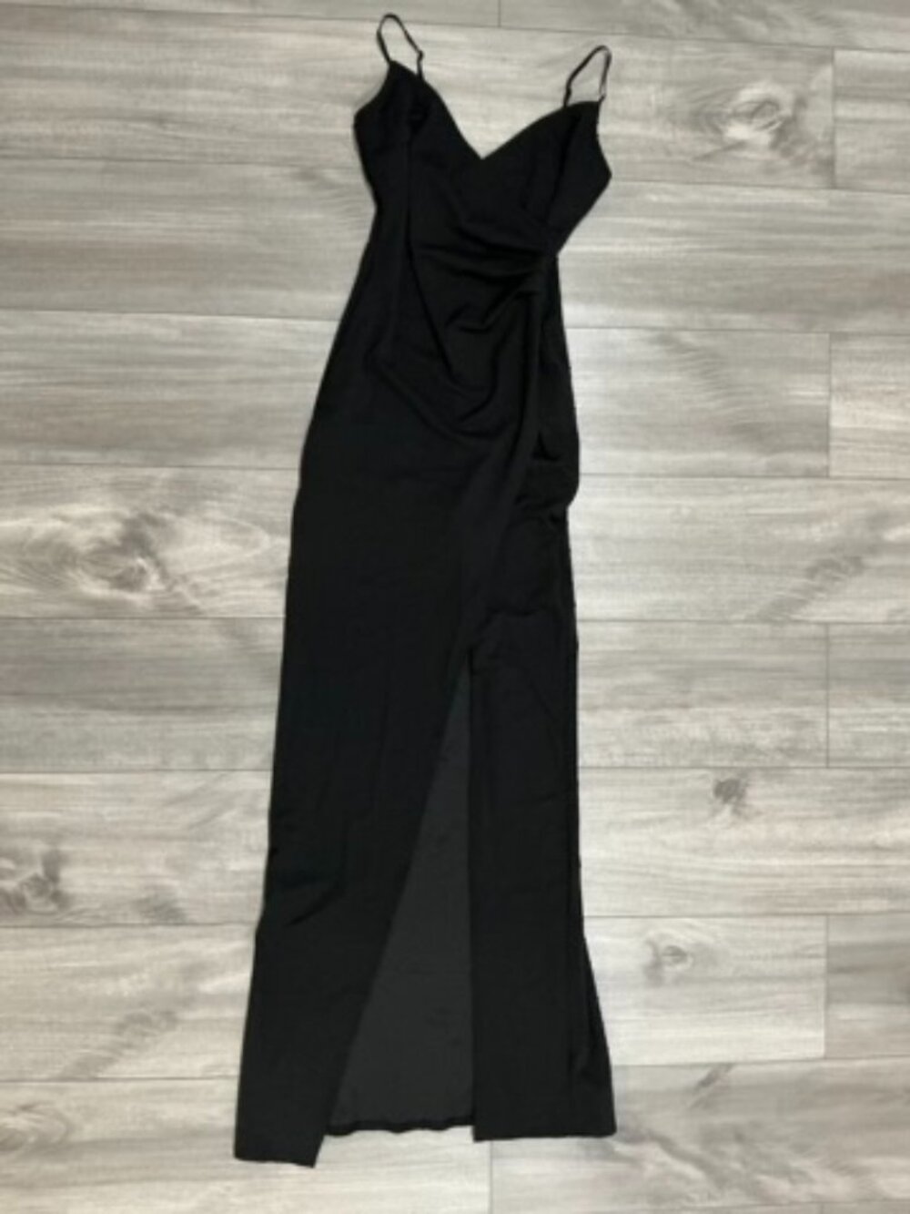 Emerald Sundae Black Slit Maxi Dress Small
